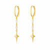 Boucles d'oreilles pendantes en forme d'étoile plaquées or