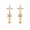 Boucles d'oreilles croix en diamant plaqué or