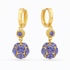 Boucles d'oreilles tendance en boule de diamant violet