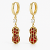 Boucles d'oreilles en perles rouges et cacahuètes