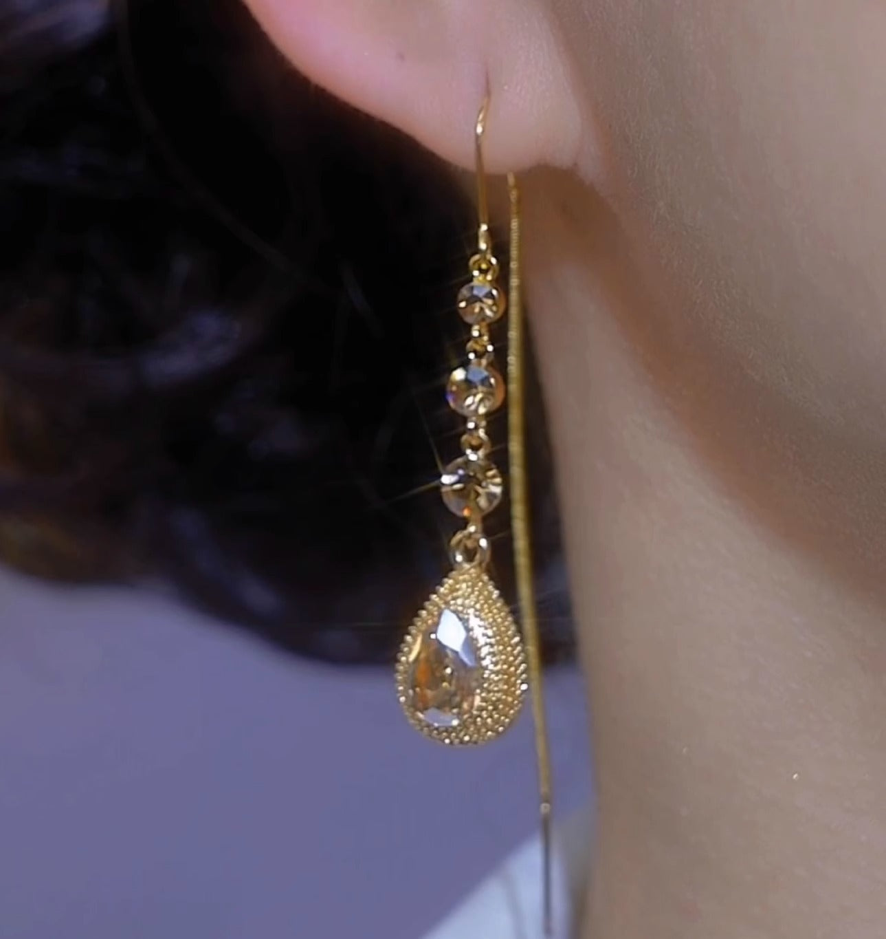 Boucles d'oreilles en forme de goutte d'eau de durian