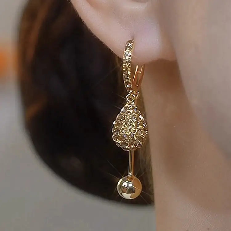Boucles d'oreilles pendante Ophélia Dorée - Shayning™✨