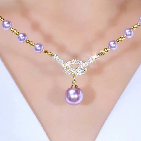 Collier de perles violettes pour femme