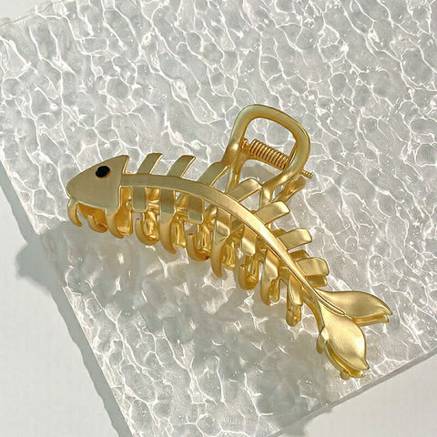 Pinces à cheveux en forme d'arête de poisson pour femmes, grandes pinces à cheveux en forme de requin, accessoires pour cheveux, pinces à cheveux en métal