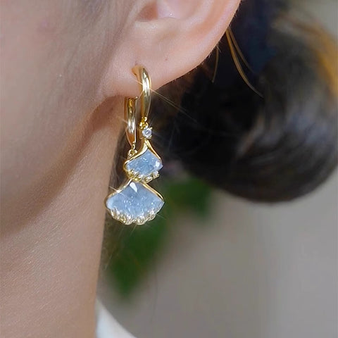 Elegant And Fashionable Ginkgo Leaf Earrings For Women