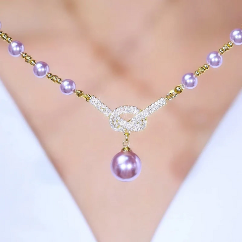 Collier de perles violettes pour femme