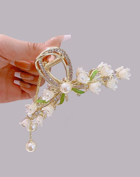 Pince à cheveux en perles de muguet, pince à cheveux arrière de la tête, accessoires pour cheveux