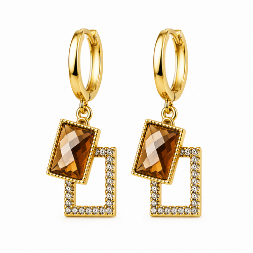 Boucles d'oreilles Carré Praliné - Shayning™ 🟣✨