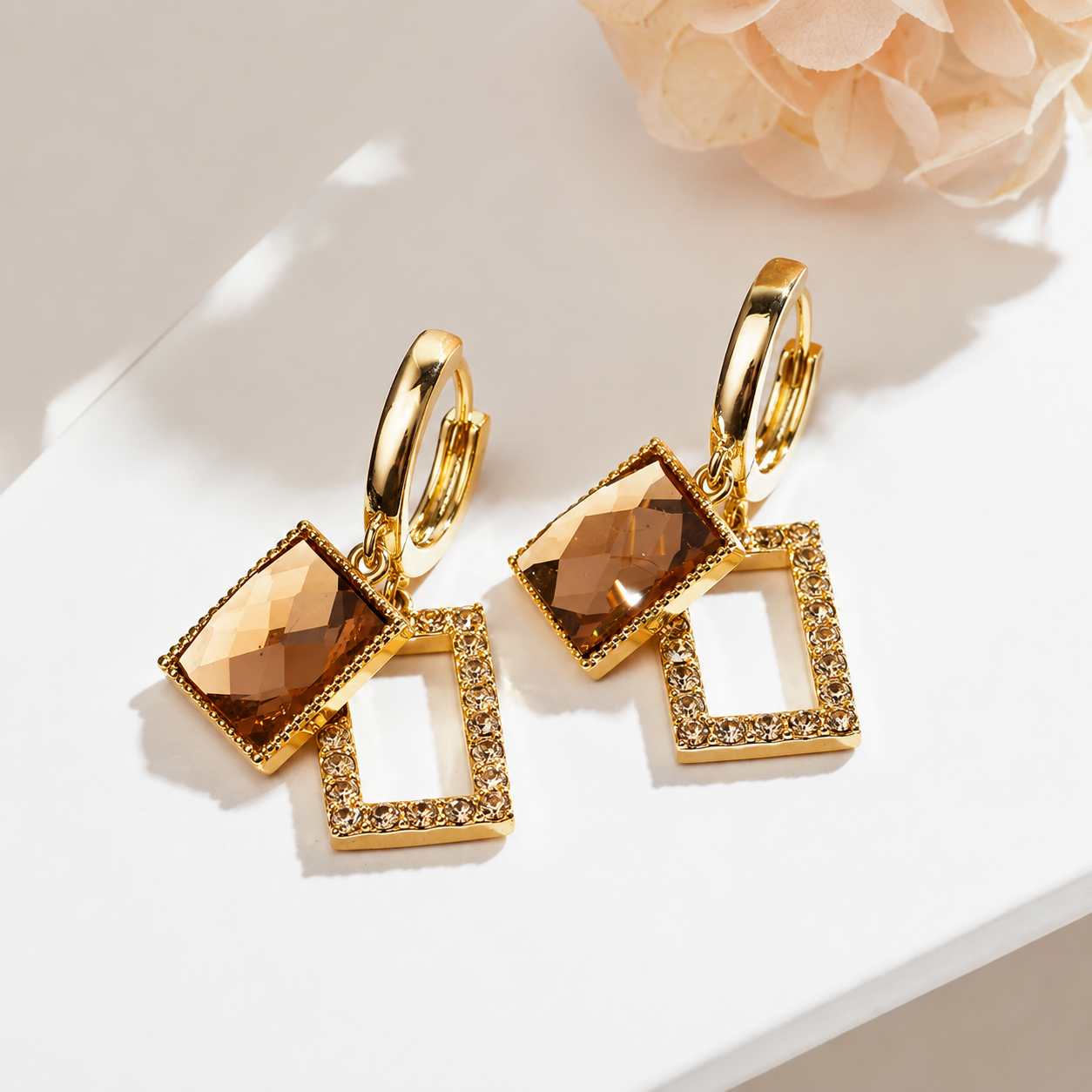 Boucles d'oreilles Carré Praliné - Shayning™ 🟣✨