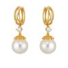 Boucles d'oreilles dorée en perle argenté