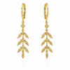 Boucles d'oreilles à pampilles en forme de feuille marron et diamant super brillant