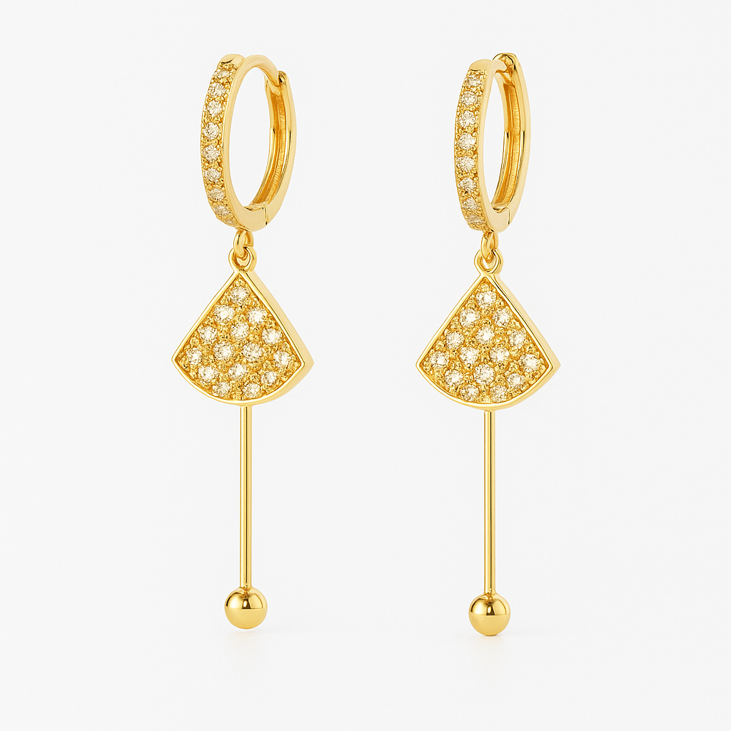 Boucle d'oreille demi lune doré - Shayning™ 🟣✨
