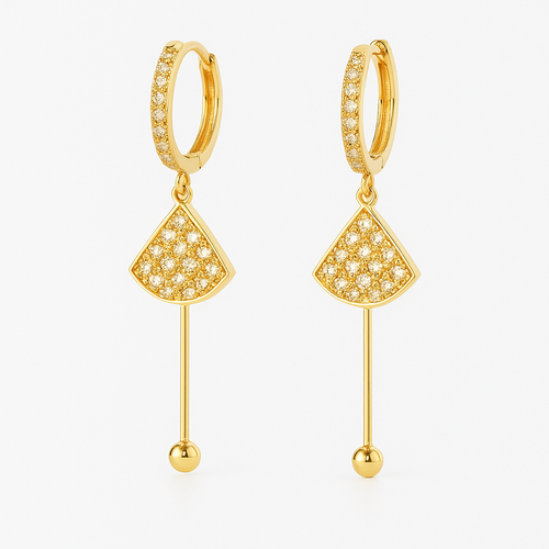 Boucle d'oreille demi lune doré - Shayning™ 🟣✨