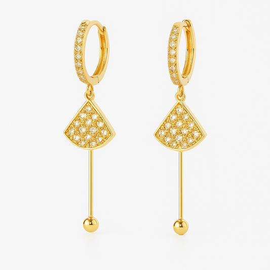Boucle d'oreille demi lune doré - Shayning™ 🟣✨