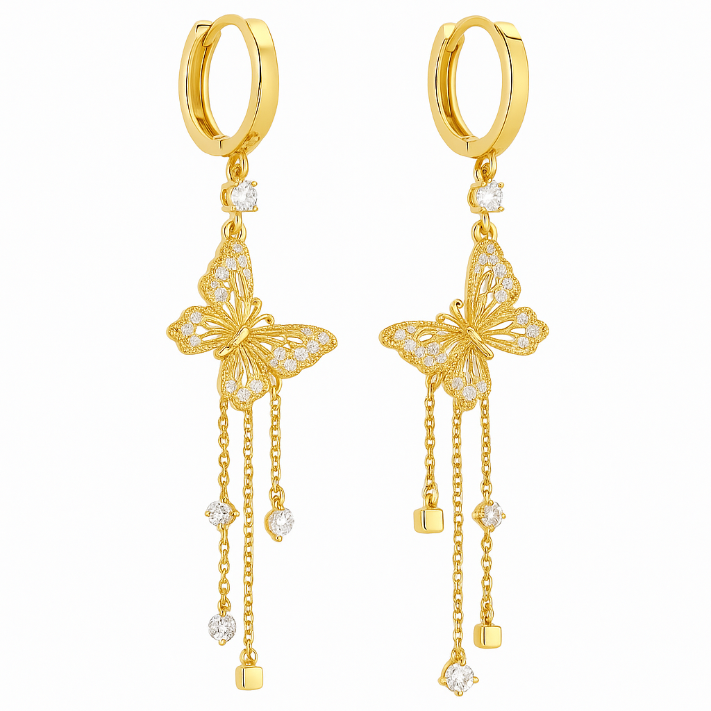 Boucles d'oreilles papillon micro-incrustées