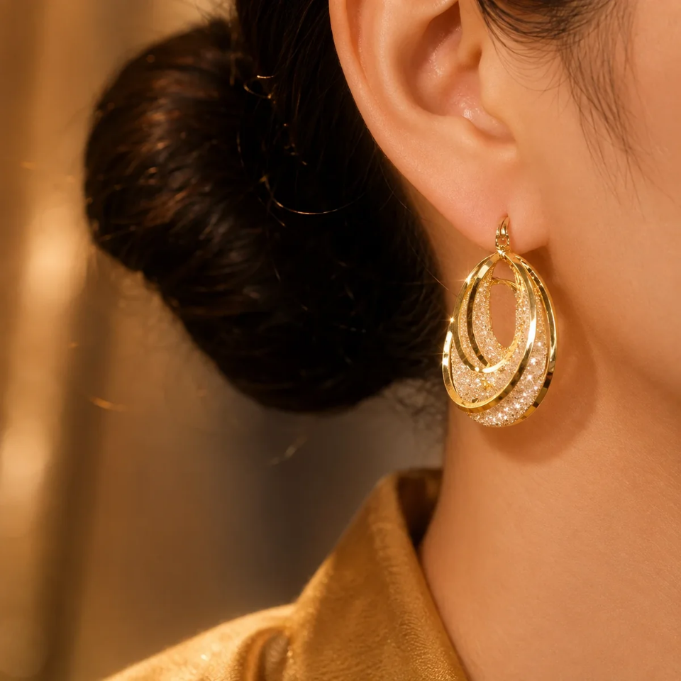 Boucles d'oreilles Liora Tissée d’Or - Shayning™ 🟣✨