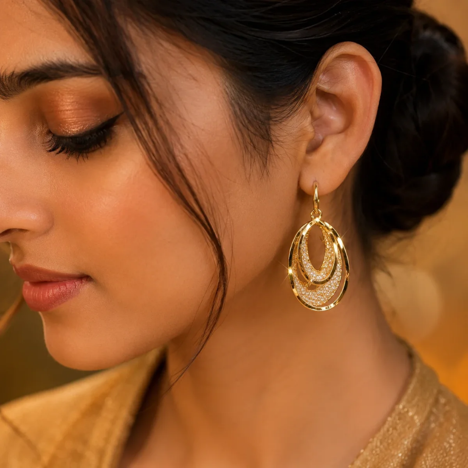 Boucles d'oreilles Liora Tissée d’Or - Shayning™ 🟣✨