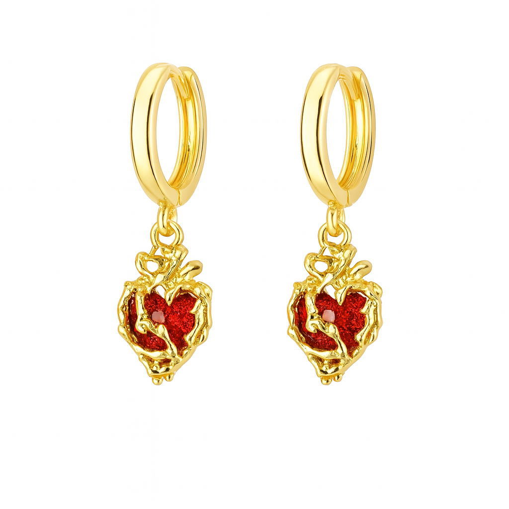 Boucles d'oreilles cœur en acier inoxydable