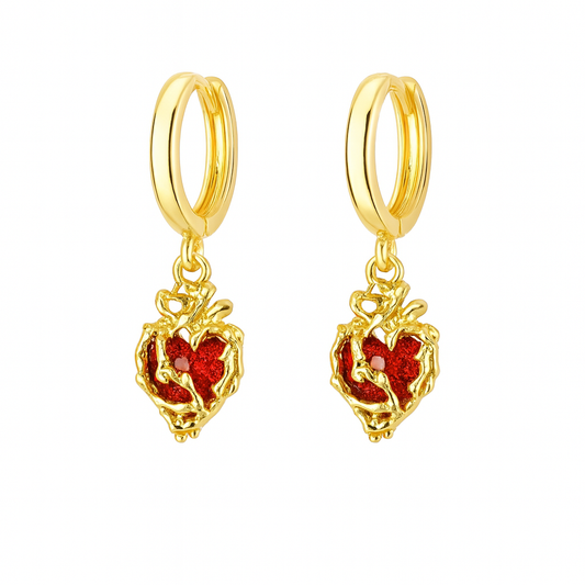 Boucles d'oreilles cœur en acier inoxydable
