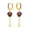 Boucles d'oreilles en cristal boule de diamant violet