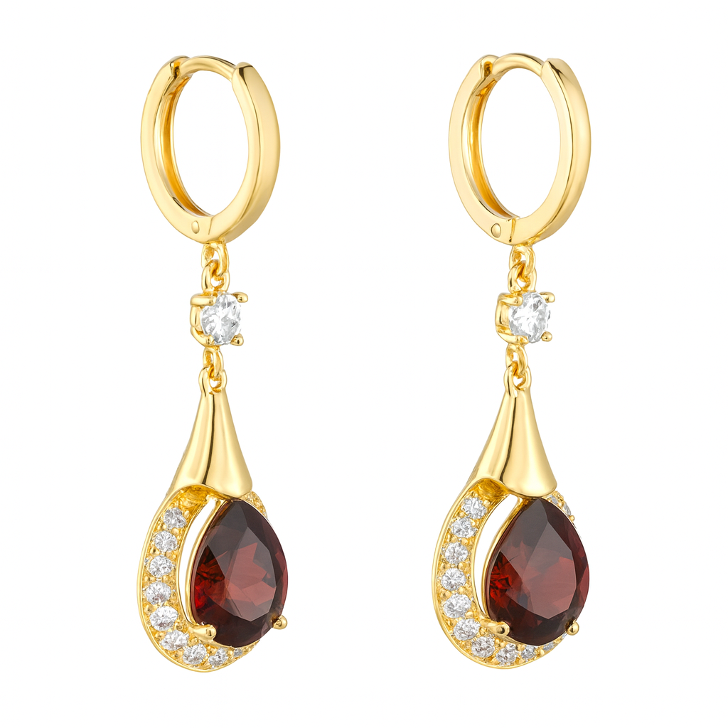 Boucle d'oreilles pendantes en diamant brun