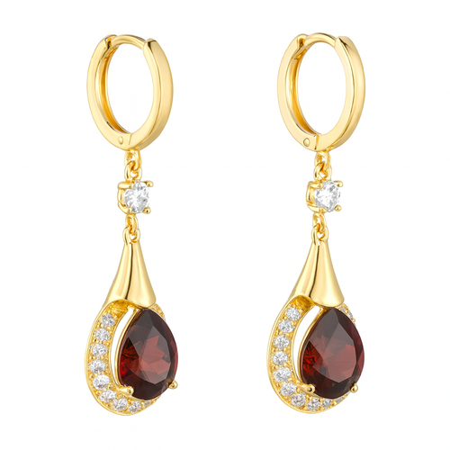 Boucle d'oreilles pendantes en diamant brun