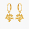 Boucles d'oreilles feuille d'érable en diamant brun