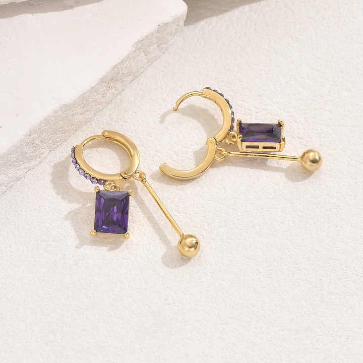 Boucles d'oreilles pendante Purple Divana - Shayning™ ✨
