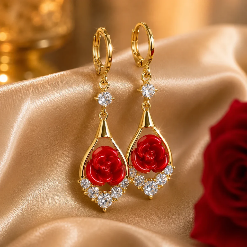 Boucles d'oreilles Rose Éternelle - Shayning™ 🟣✨