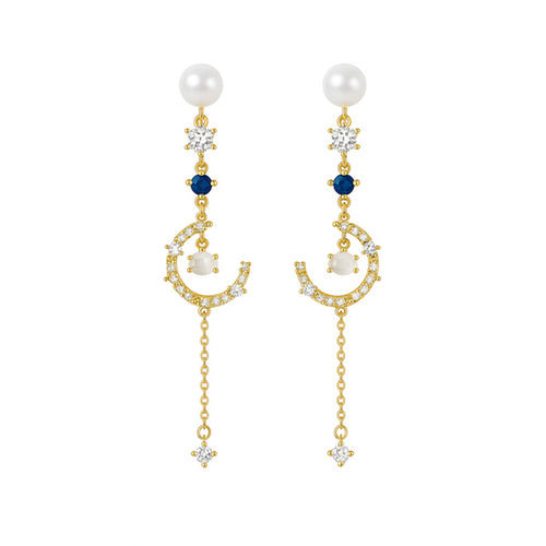 Boucles d'oreilles pendantes Moonlight plaquées or