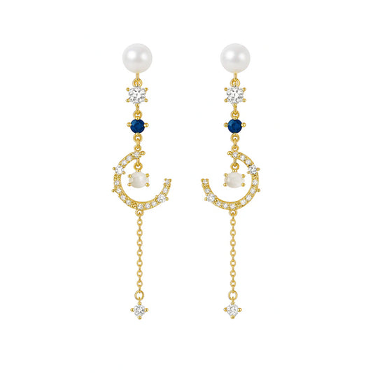 Boucles d'oreilles pendantes Moonlight plaquées or